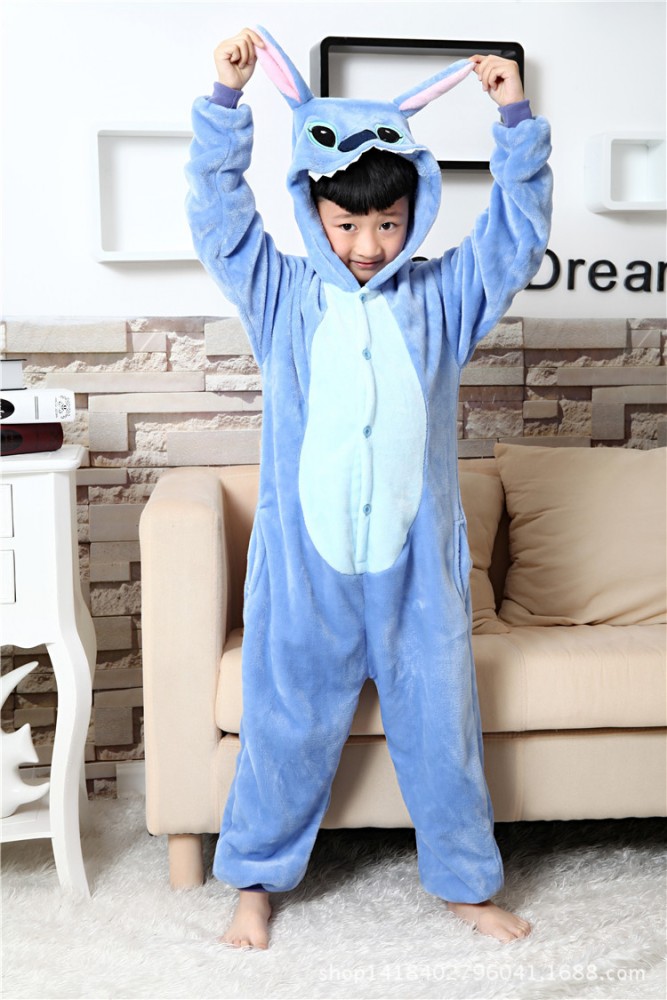 Combinaison Pyjama Bleu Stitch Animaux Déguisement Enfants - Kigurumi  Pyjamas Combinaison