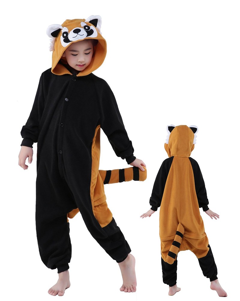 Combinaison Pyjama Panda Roux Animaux Enfants Polaire - Kigurumi