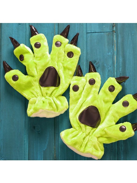 gants de dessin animé vert flanelle