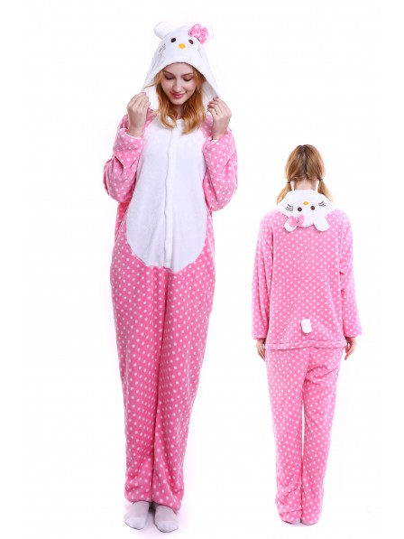 Combinaison Pyjama Rose Hello Kitty Animaux Déguisement Flanelle
