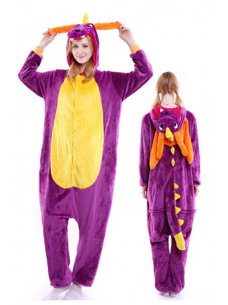 Combinaison Pyjama Violet Dragon Animaux Déguisement Adulte