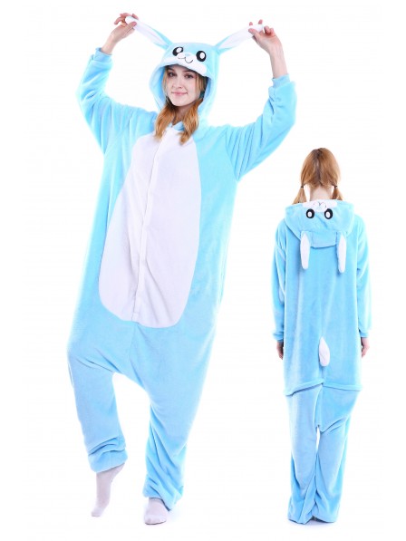 Combinaison Pyjama Bleu Lapin Animaux Déguisement Flanelle