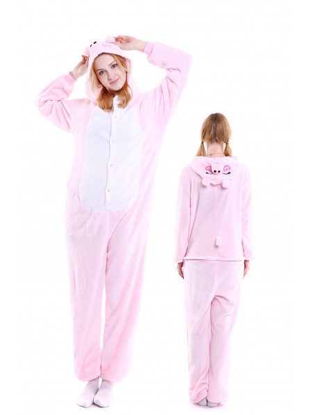 Combinaison Pyjama Rose Cochon Animaux Déguisement Adulte