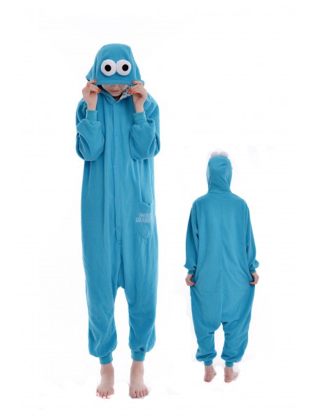Combinaison Pyjama Bleu Cookie Monster Animaux Déguisement Flanelle