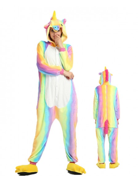 Combinaison Pyjama Rainbow Licorne Animaux Déguisement Flanelle