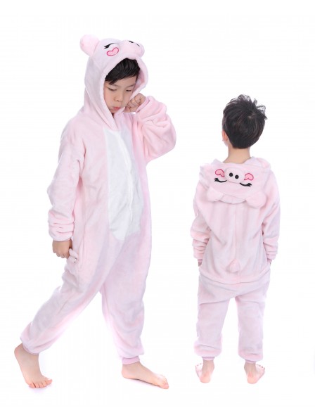 Combinaison Pyjama Rose Cochon Animaux Déguisement Enfants
