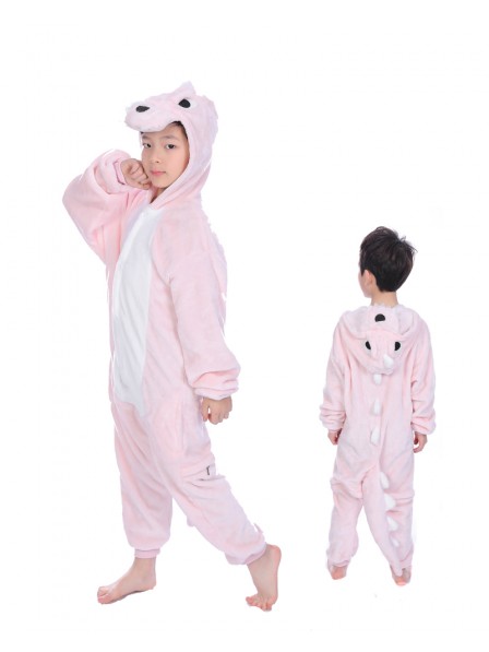 Combinaison Pyjama Rose Dinosaur Animaux Déguisement Enfants