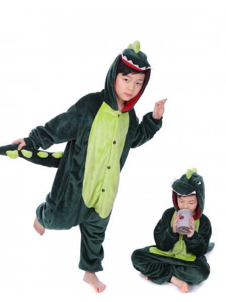 Combinaison Pyjama Vert Dinosaur Animaux Déguisement Enfants