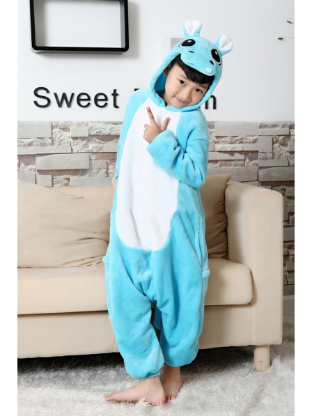 Combinaison Pyjama Bleu Hippopotame Animaux Déguisement Enfants
