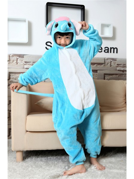 Combinaison Pyjama Bleu éléphant Animaux Déguisement Enfants