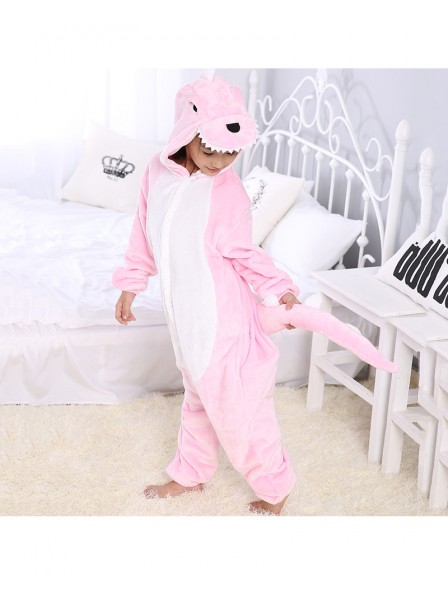 Combinaison Pyjama Rose Dinosaur Animaux Déguisement Enfants Halloween