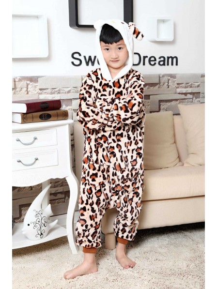 Combinaison Pyjama Léopard Kitty Animaux Déguisement Enfants