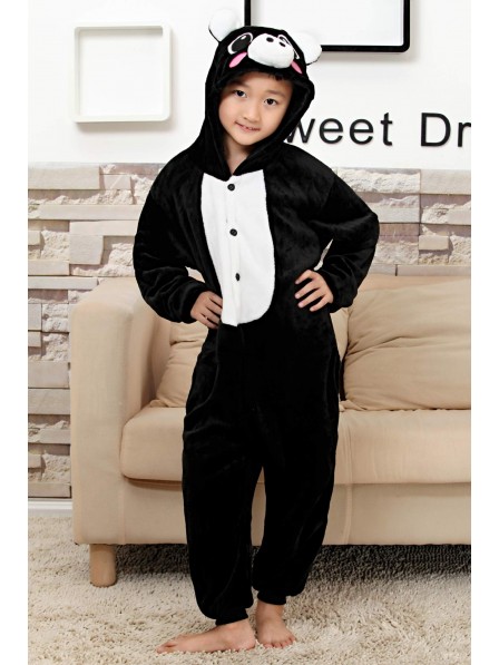 Combinaison Pyjama Noir Cochon Animaux Déguisement Halloween