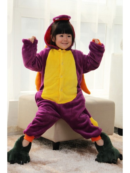 Combinaison Pyjama Violet Dragon Animaux Déguisement Enfants