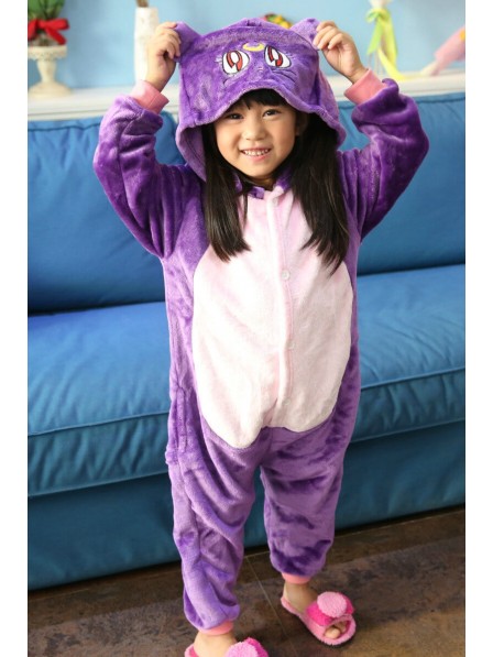 Combinaison Pyjama Violet Chat Animaux Déguisement Enfants