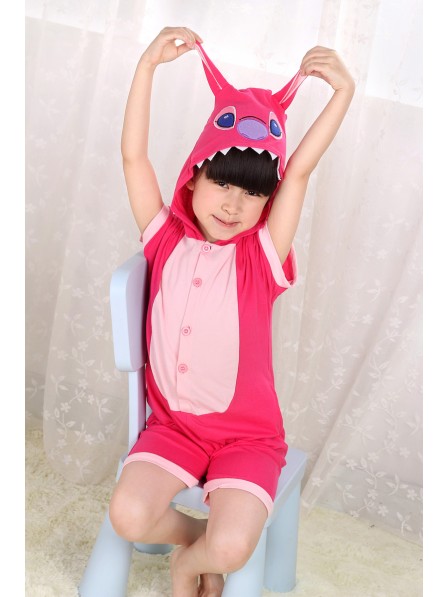 Combinaison Pyjama Rose Stitch Animaux Enfants Manches courtes