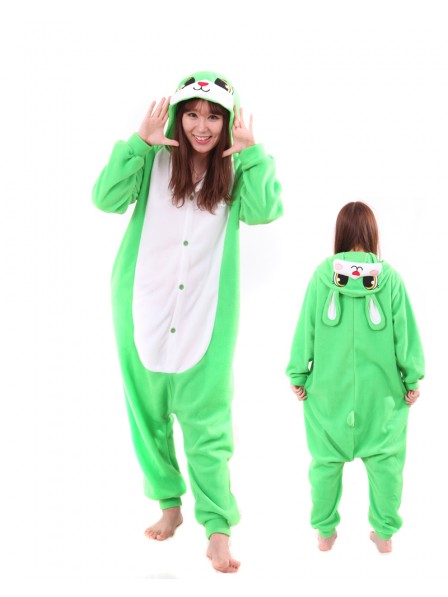 Combinaison Pyjama Vert Bunny Animaux Déguisement Polaire