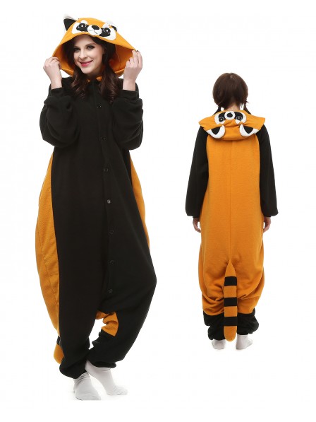 Combinaison Pyjama Panda Roux Animaux Déguisement Polaire