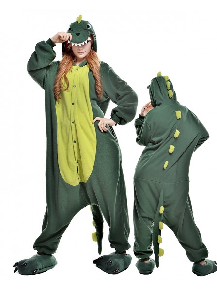 Combinaison Pyjama Vert Dinosaur Animaux Déguisement Polaire