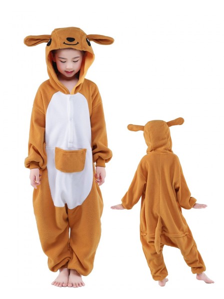 Combinaison Pyjama Kangourou Animaux Enfants Polaire