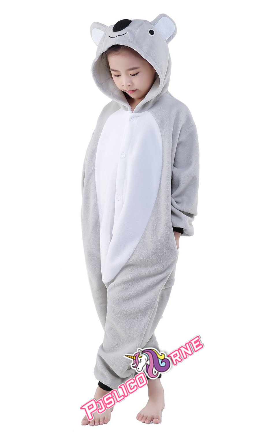 Grenouillère Enfant Combinaison-Pyjama Onesie Animal pour Garçons Et Filles Licorne Lapin Pingouin Dinosaure Chat Chien Koala 2-14 Ans 